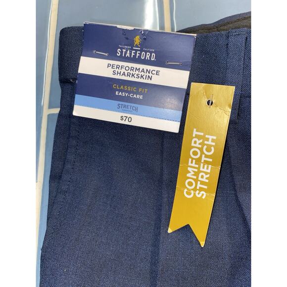 Stafford Blue Classic Fit Dress Pants 40x29 Easy Care Stretch - Picture 5 of 5